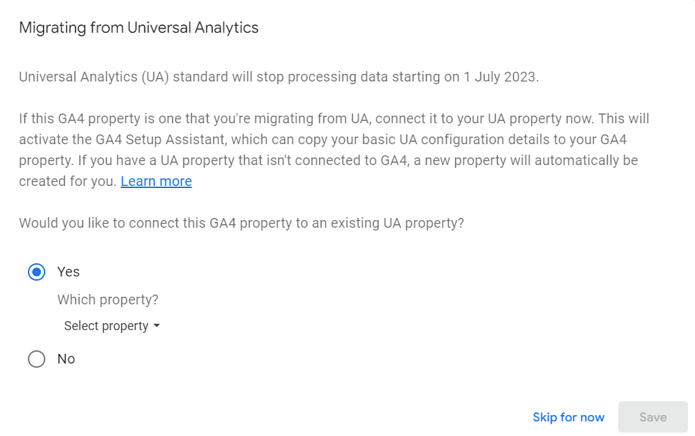 GA4 Jumpstart migrating from universal analytics