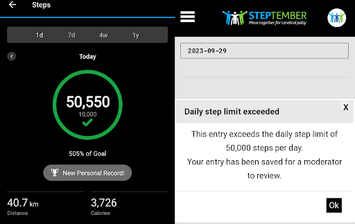 Steptember daily steps