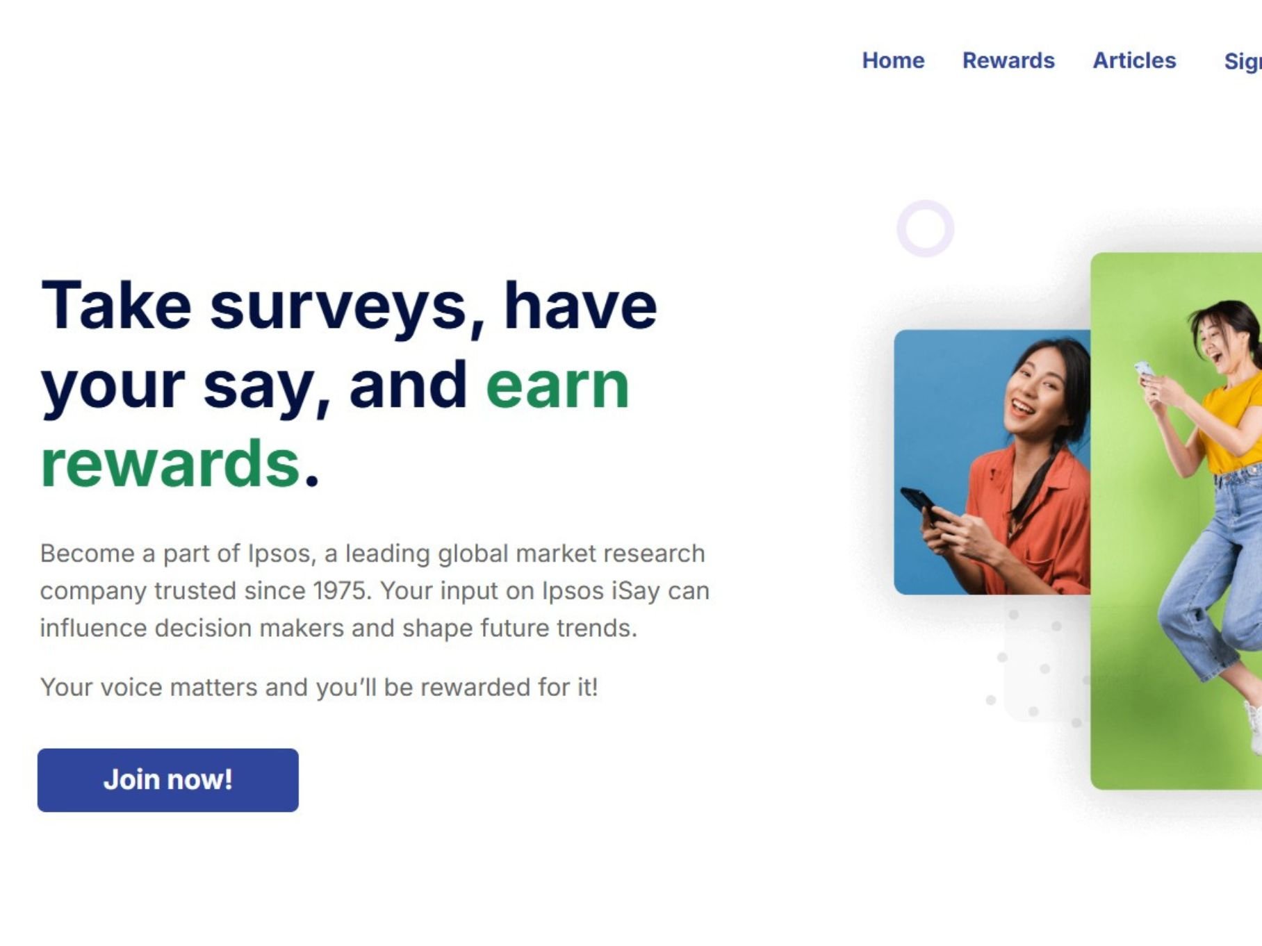 Ipsos iSay website results