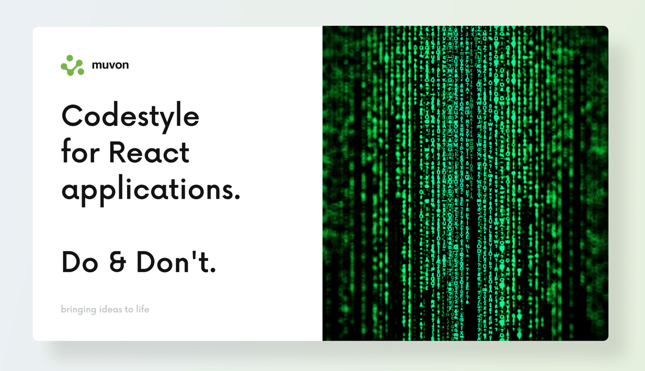 Codestyle for React applications. Do & Don't.