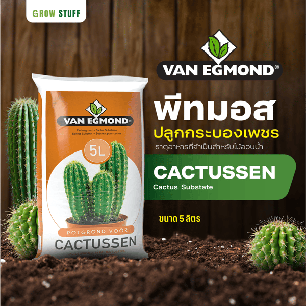 พีทมอสสำหรับปลูกกระบองเพชร Cactus Substrate ขนาด 5 ลิตร (Van Egmond นำเข้าจากเนเธอแลนด์)