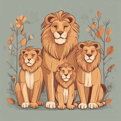 a family of lions