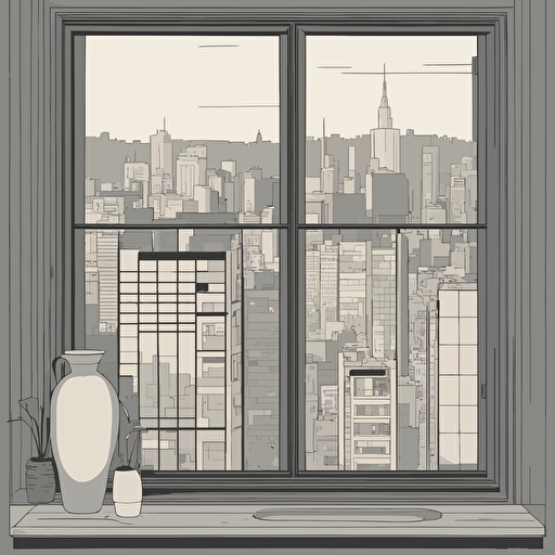a window with a view of a city
