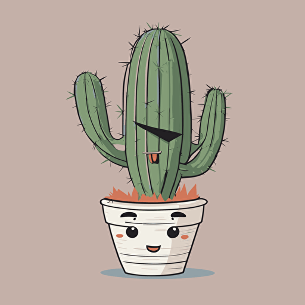 a cactus with a face