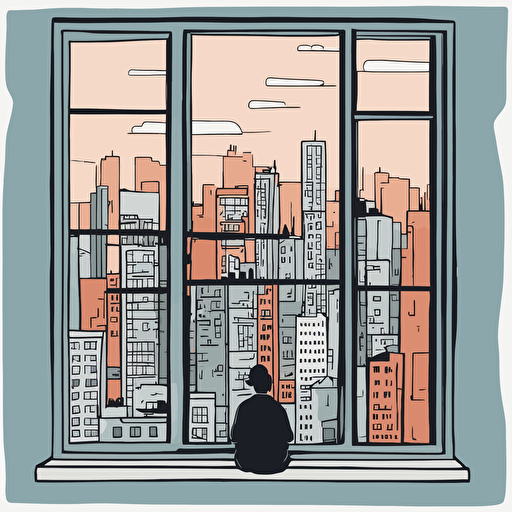 a window with a view of a city