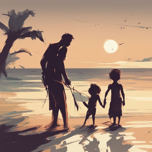 a family at the beach