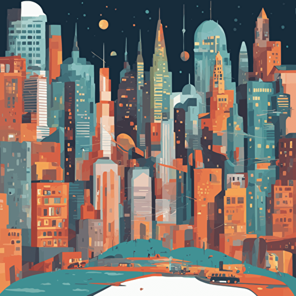 a futuristic cityscape