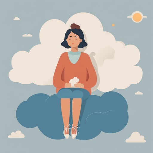 a person sitting on a cloud