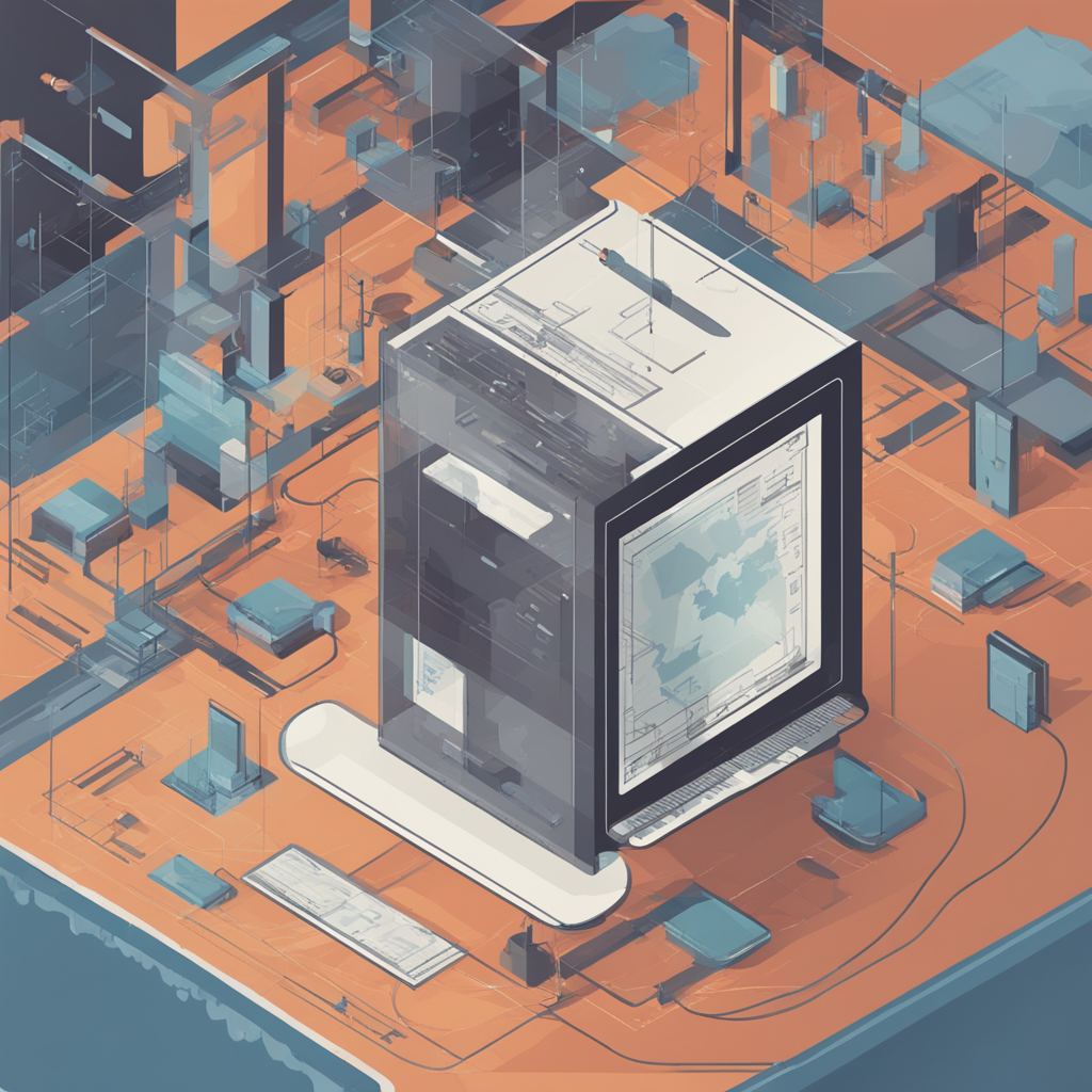 a diagram of a computer connected to a server