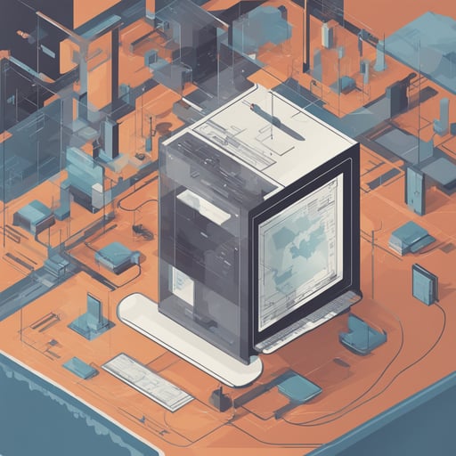 a diagram of a computer connected to a server