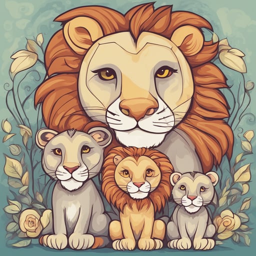 a family of lions