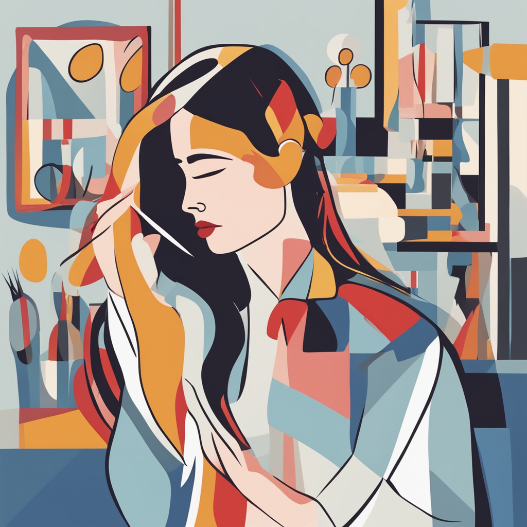 a woman brushing her hair