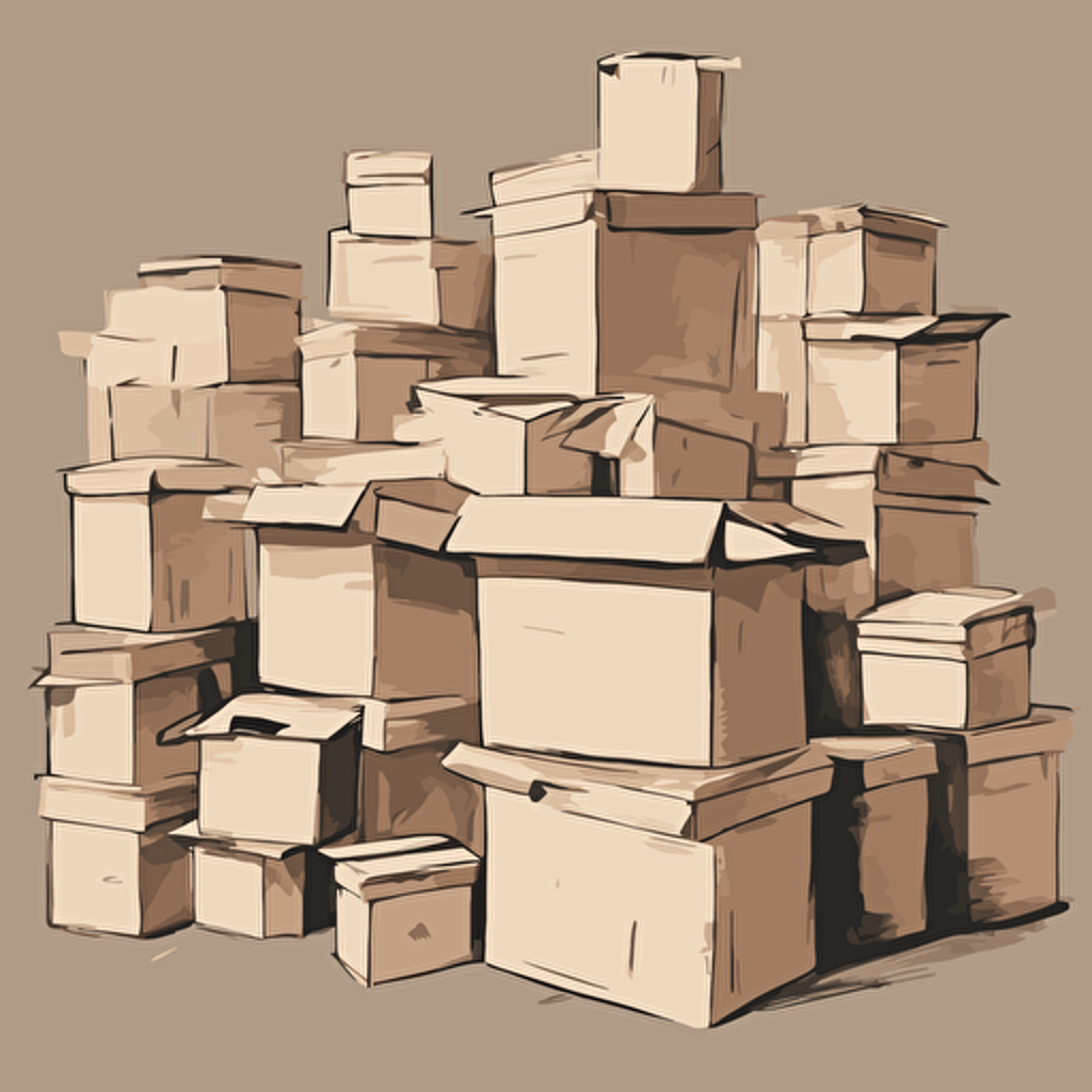 a pile of boxes