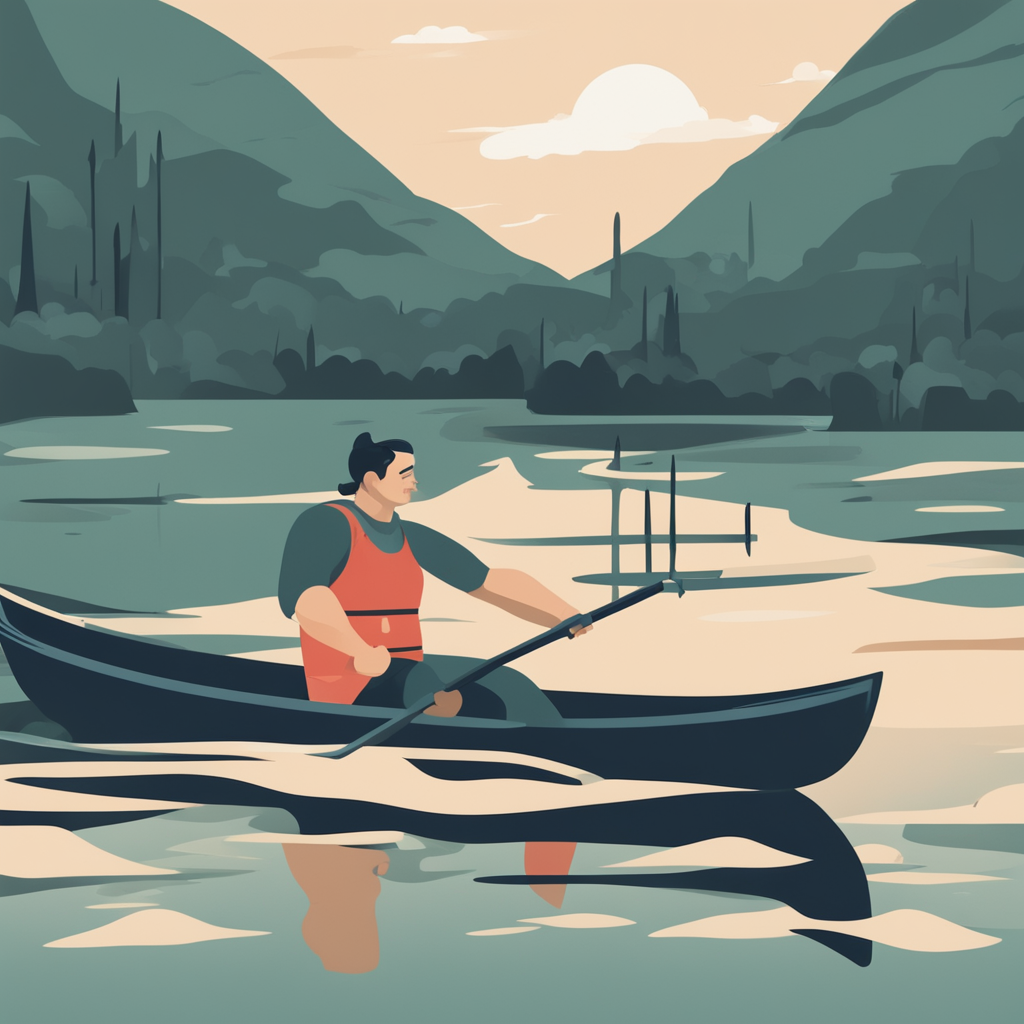 a person rowing a boat