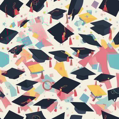 graduations hats in the air