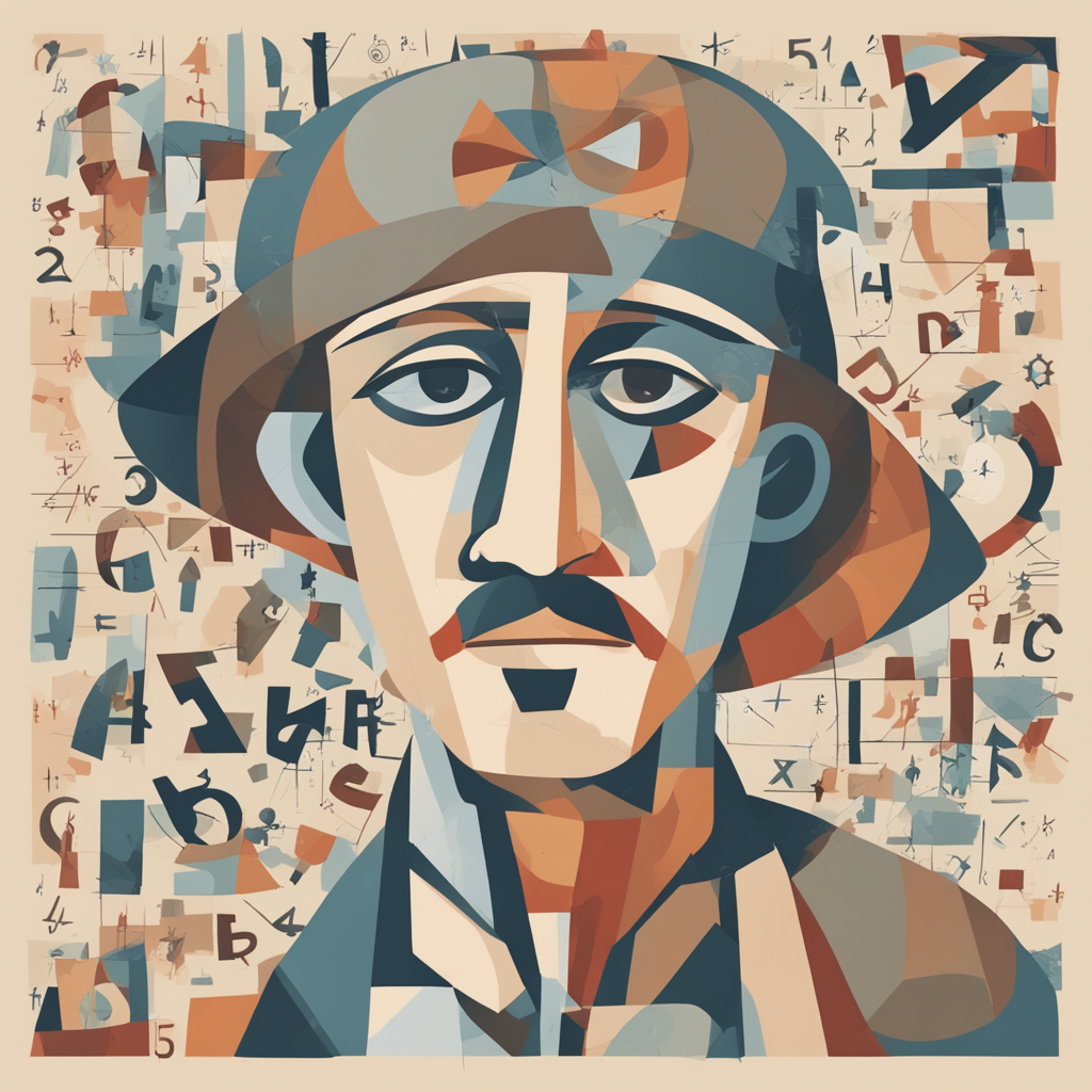 a person with math equations