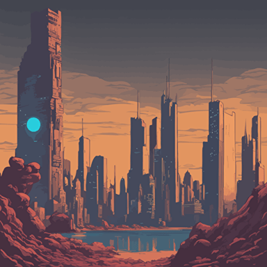 a futuristic cityscape