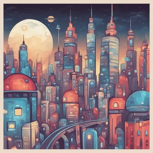 a futuristic cityscape