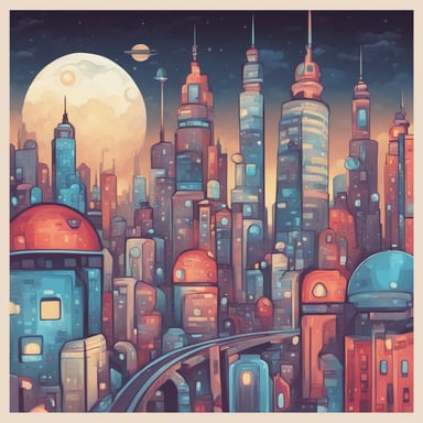 a futuristic cityscape