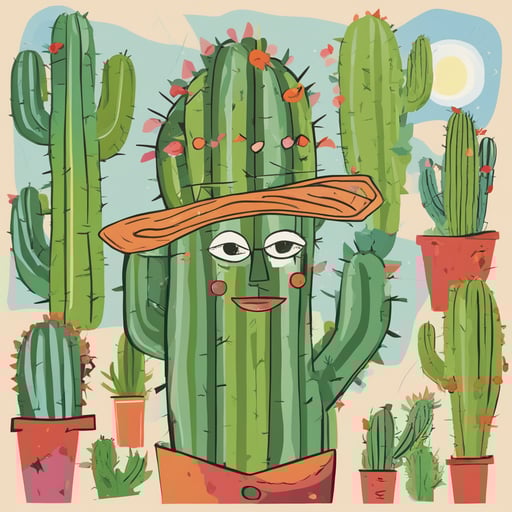 a cactus with a face