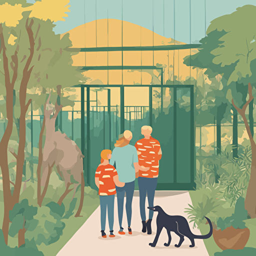 a family at the zoo