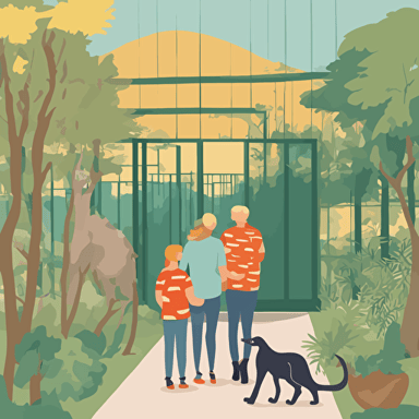 a family at the zoo