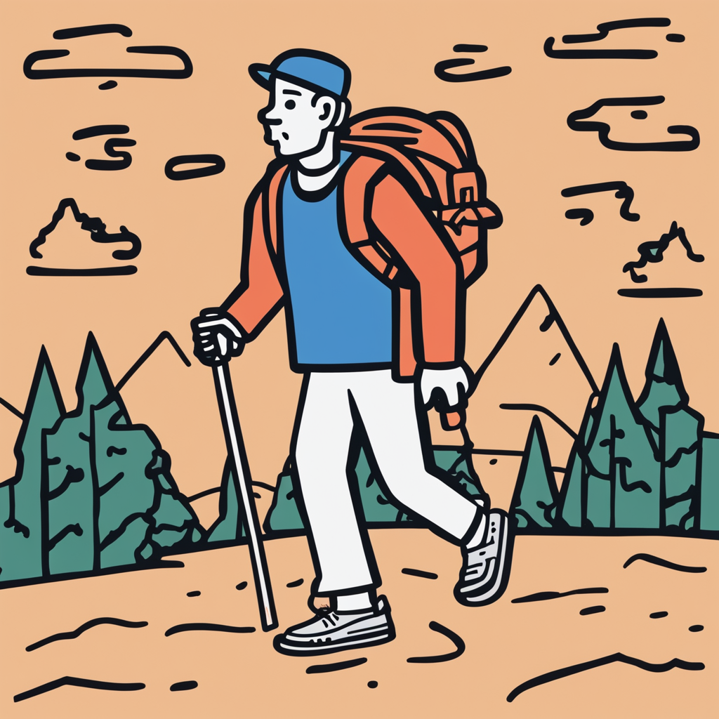 a man hiking