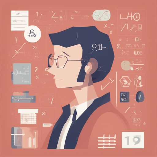 a person with math equations