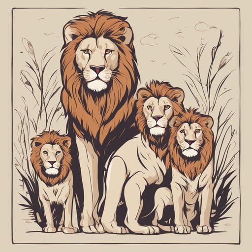 a family of lions