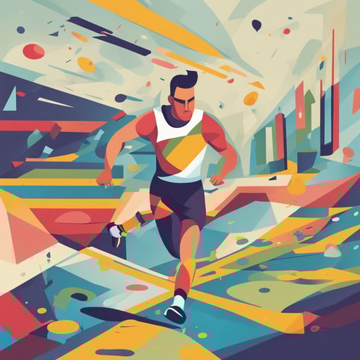 a runner running over an obstacle