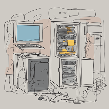 a diagram of a computer connected to a server