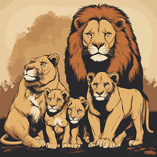 a family of lions