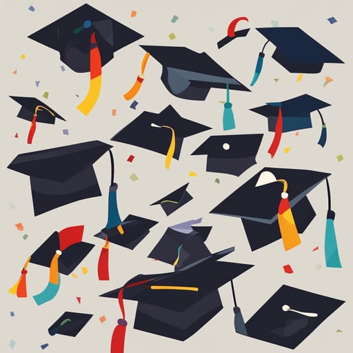 graduations hats in the air