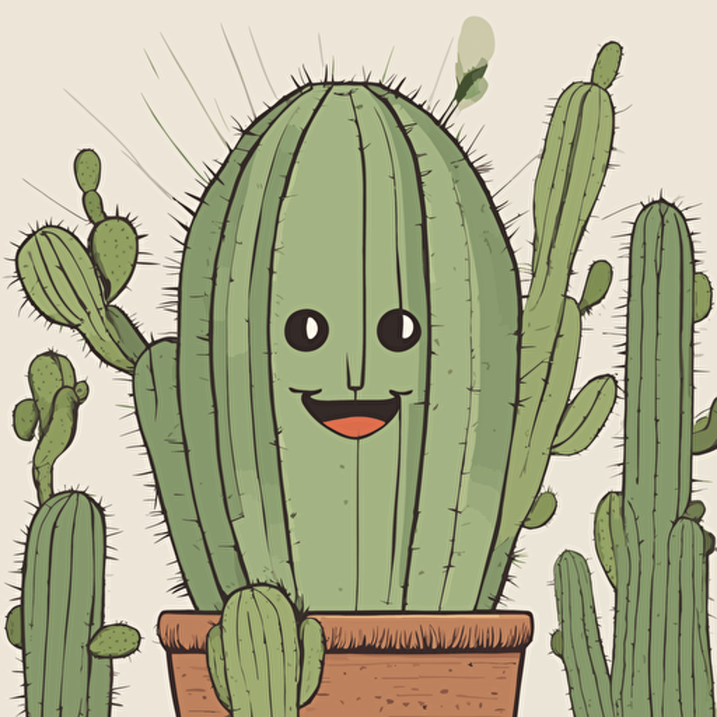 a cactus with a face