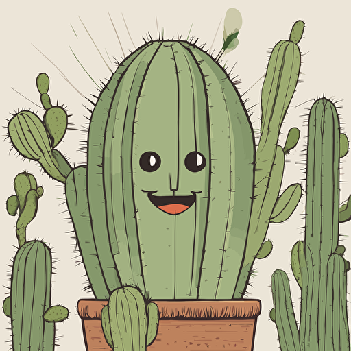 a cactus with a face