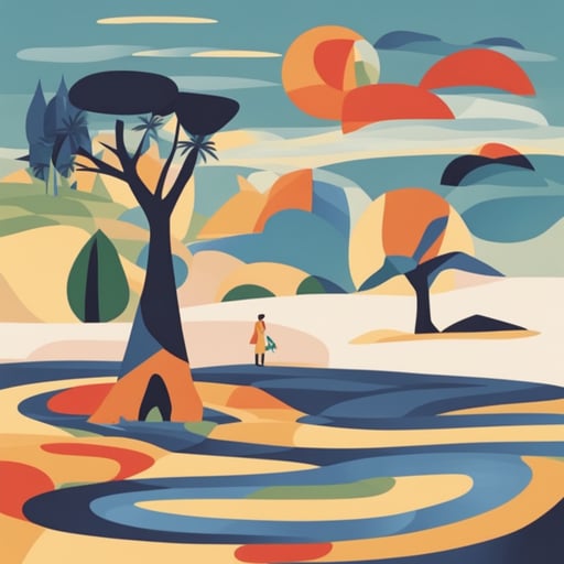 a person stranded on a desert island