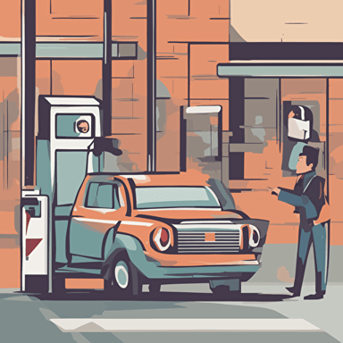 a person paying for parking