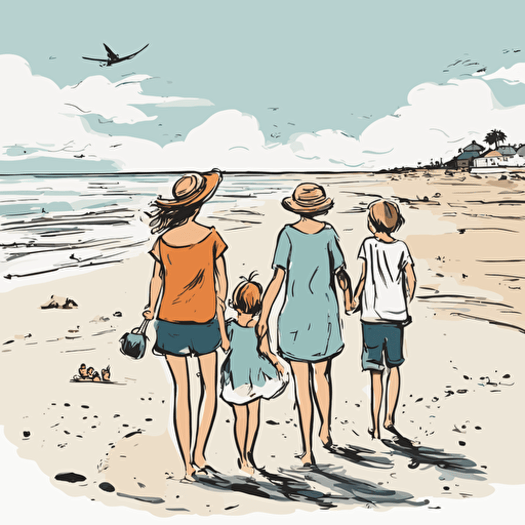 a family at the beach