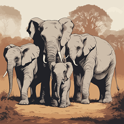 a family of elephants