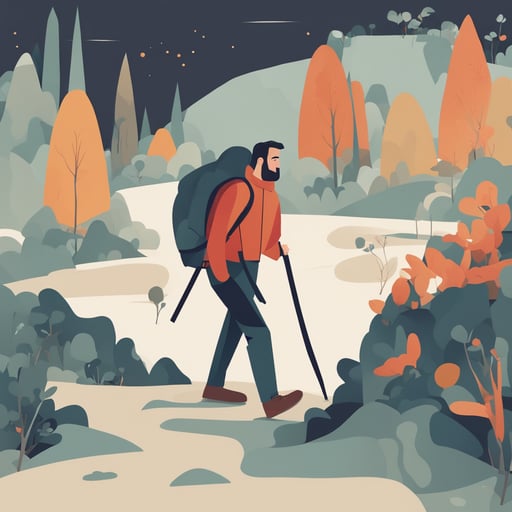 a man hiking