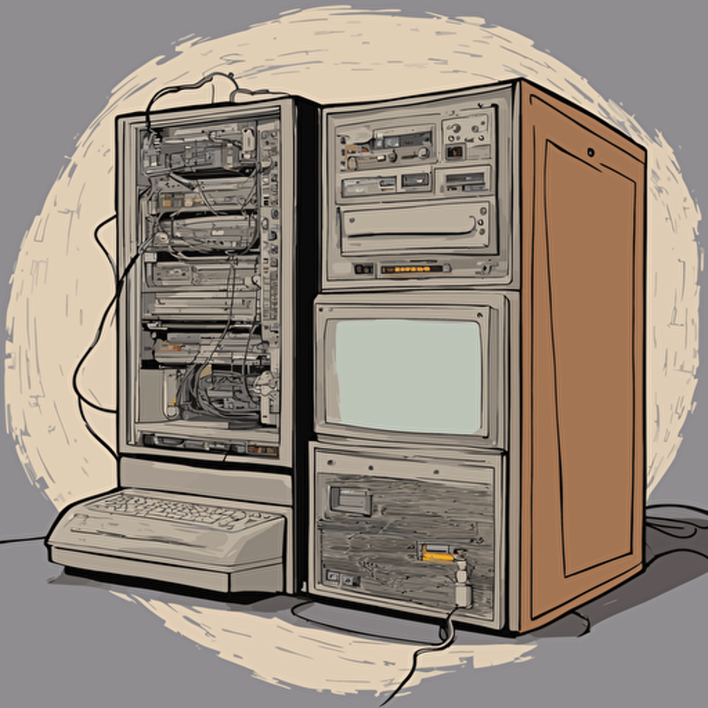 a diagram of a computer connected to a server