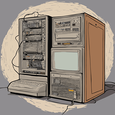 a diagram of a computer connected to a server