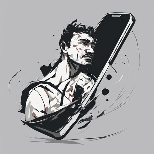 a man inside a mobile phone