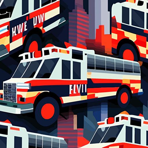 high quality seamless pattern vector low polygon new york city fdny