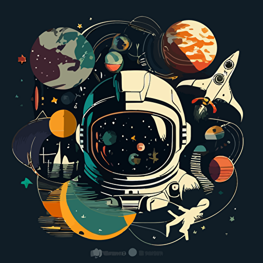 vector symbols Sci fi Space Astronaut Dream