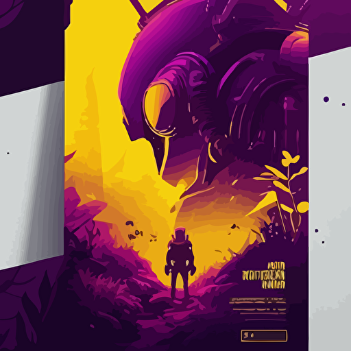 fantasy scene, futuristic global conference, vector art, event poster, yellow f795fa purple 4ec4ff red 2b1a2b