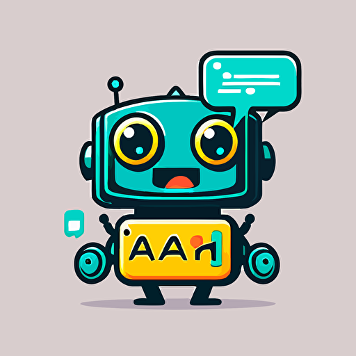 a mascot logo of a ai chatbot, simple, vector
