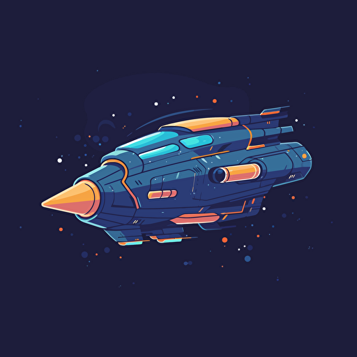 simplistic space ship flat vector illustration