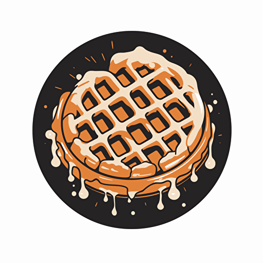 whipped waffles logo, vectorized image
