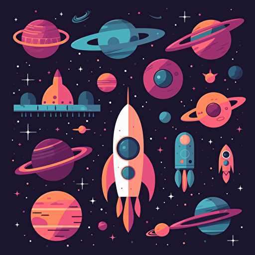 vector minimalism of a cartoon version of space